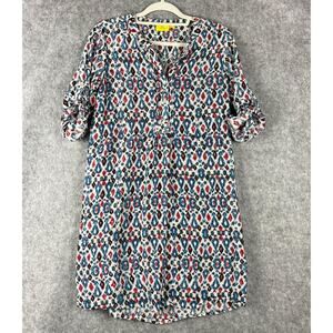 Roberta Roller Rabbit Silk Blend Tunic Dress Womens Small Printed Aztec Boho